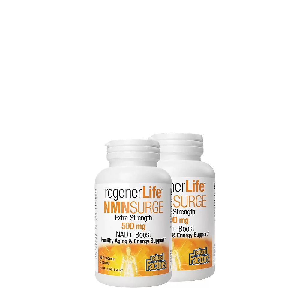 Sejttámogató NMN 500 g, Natural Factors regenerLife NMNSurge NAD+ Boost, 2x30 kapszula Sejttámogató NMN 500 g, Natural Factors regenerLife NMNSurge NAD+ Boost, 2x30 kapszula