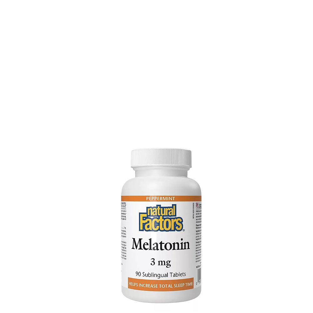 Melatonin 3 mg, Natural Factors Melatonin, 90 tabletta menta íz Melatonin 3 mg, Natural Factors Melatonin, 90 tabletta menta íz