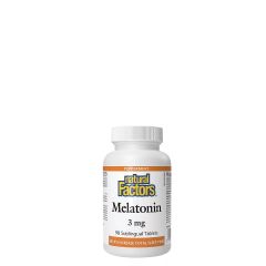 Melatonin 3 mg, Natural Factors Melatonin, 90 tabletta menta íz
