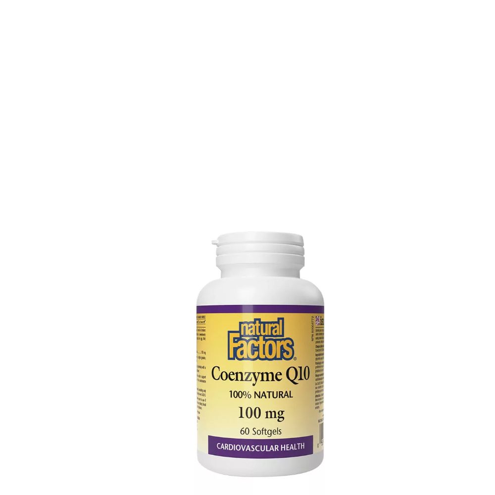 Q10 Koenzim 100 mg, Natural Factors Coenzyme Q10 100 % Natural, 60 lágykapszula Q10 Koenzim 100 mg, Natural Factors Coenzyme Q10 100 % Natural, 60 lágykapszula