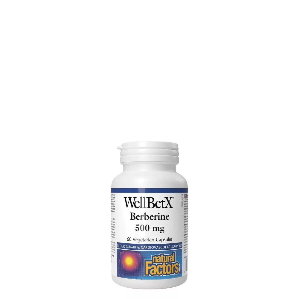 Berberin 500 mg, Natural Factors WellBetX Berberine, 60 kapszula Berberin 500 mg, Natural Factors WellBetX Berberine, 60 kapszula