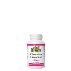 Krómium Vanadium 125 mcg, Natural Factors Chromium & Vanadium, 90 kapszula