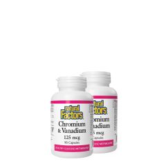 Krómium Vanadium 125 mcg, Natural Factors Chromium & Vanadium, 2x90 kapszula