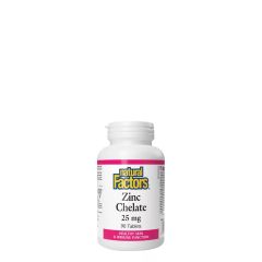 Cink Kelát 25 mg, Natural Factors Zinc Chelate, 90 tabletta