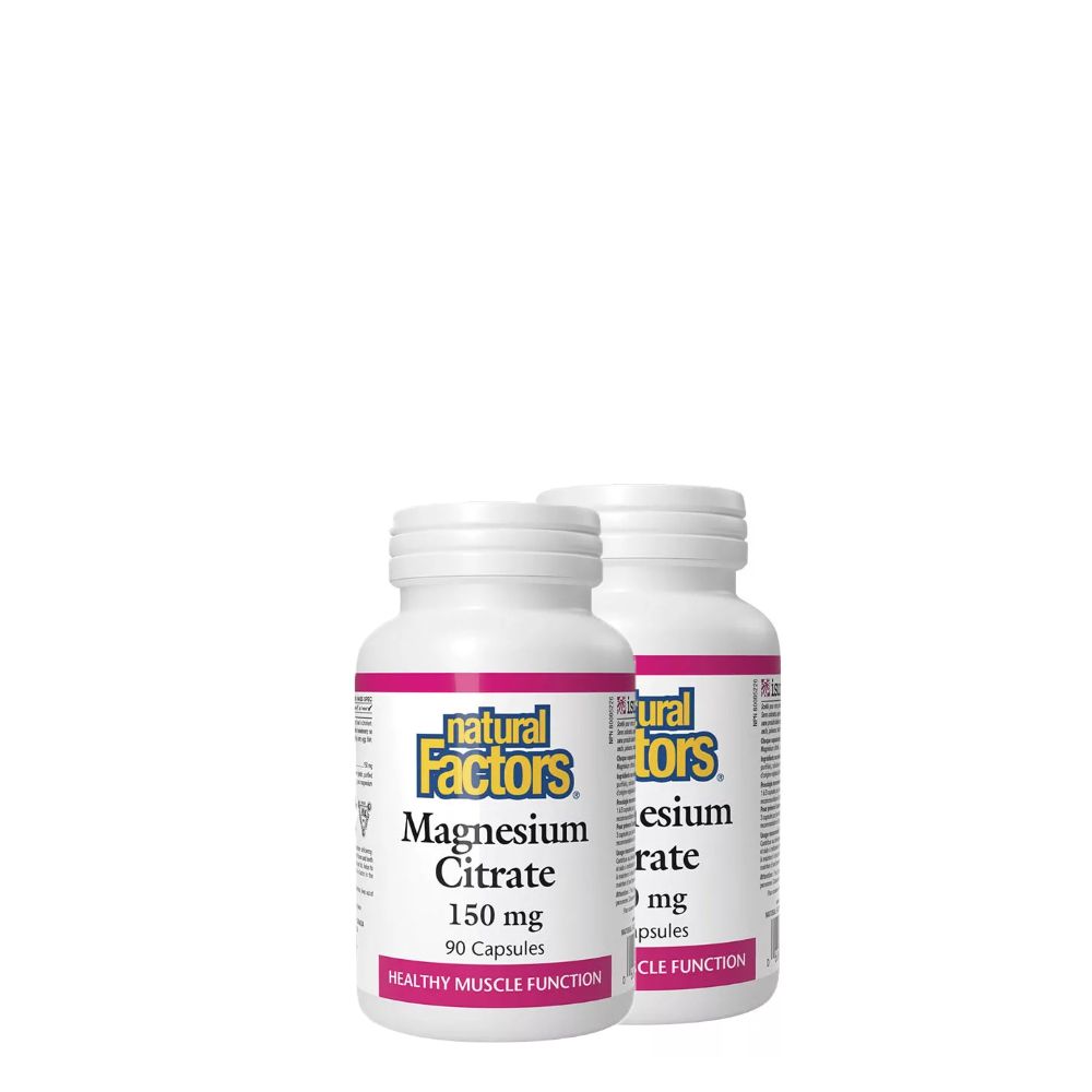Magnézium Citrát 150 mg, Natural Factors Magnesium Citrate, 2x90 kapszula Magnézium Citrát 150 mg, Natural Factors Magnesium Citrate, 2x90 kapszula
