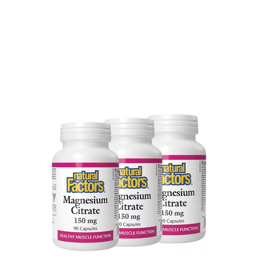 Magnézium Citrát 150 mg, Natural Factors Magnesium Citrate, 3x90 kapszula Magnézium Citrát 150 mg, Natural Factors Magnesium Citrate, 3x90 kapszula