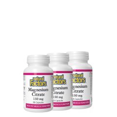 Magnézium Citrát 150 mg, Natural Factors Magnesium Citrate, 3x90 kapszula