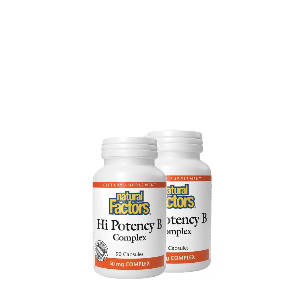 B-Vitamin Komplex, Natural Factors Hi Potency B Complex, 2x90 kapszula