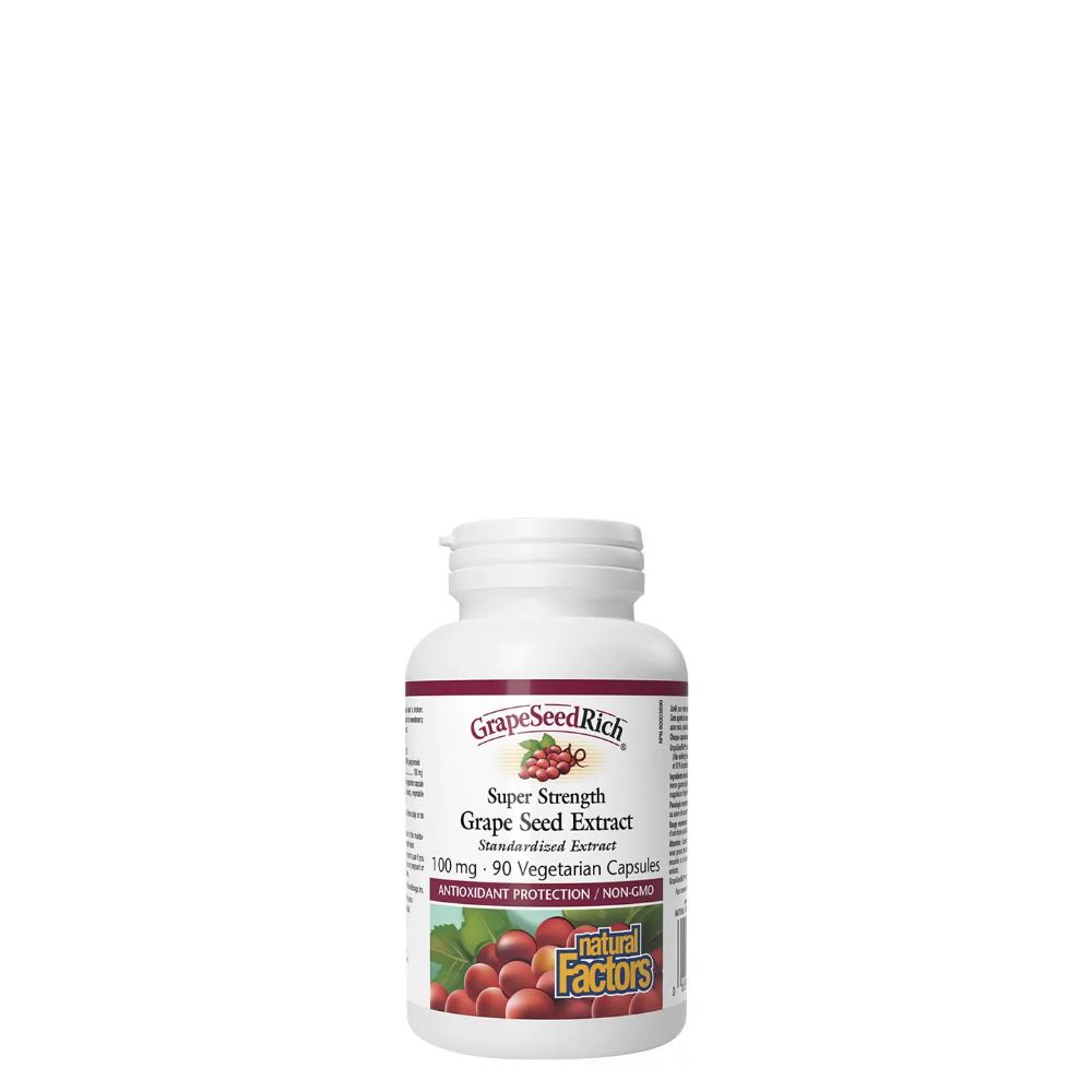 Szőlőmag Kivonat 100 mg, Natural Factors Super Strength Grape Seed Extract, 90 kapszula Szőlőmag Kivonat 100 mg, Natural Factors Super Strength Grape Seed Extract, 90 kapszula