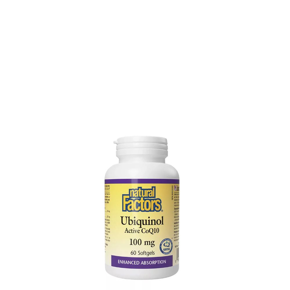 Ubikvinol Q10 100 mg, Natural Factors Ubiquinol Active CoQ10, 60 lágykapszula Ubikvinol Q10 100 mg, Natural Factors Ubiquinol Active CoQ10, 60 lágykapszula