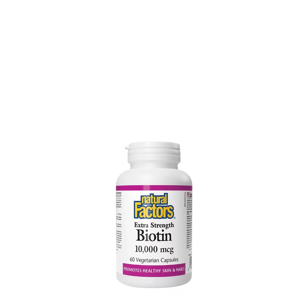 Biotin 10.000 mcg, Natural Factors Biotin Extra Strength, 60 kapszula Biotin 10.000 mcg, Natural Factors Biotin Extra Strength, 60 kapszula