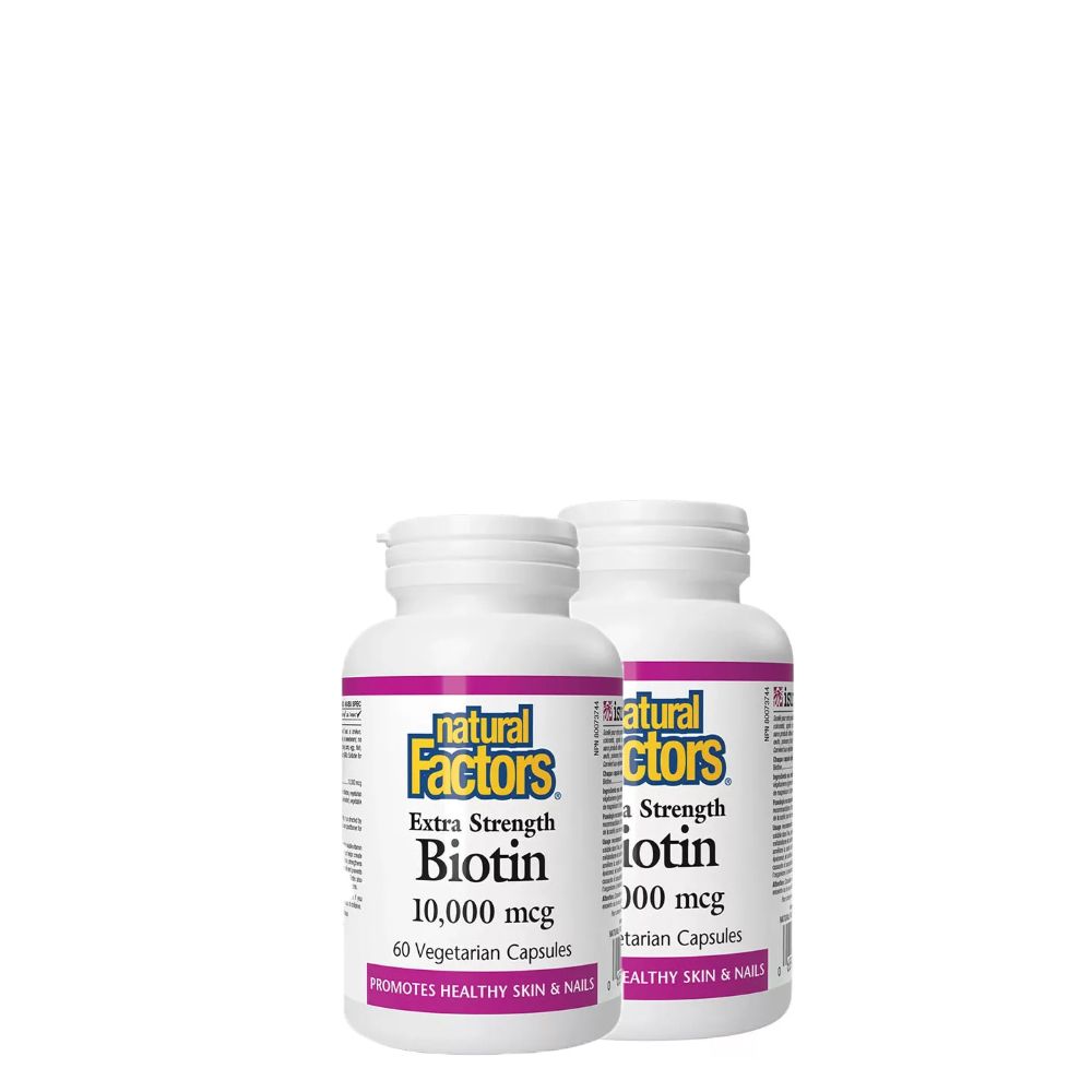 Biotin 10.000 mcg, Natural Factors Biotin Extra Strength, 2x60 kapszula Biotin 10.000 mcg, Natural Factors Biotin Extra Strength, 2x60 kapszula