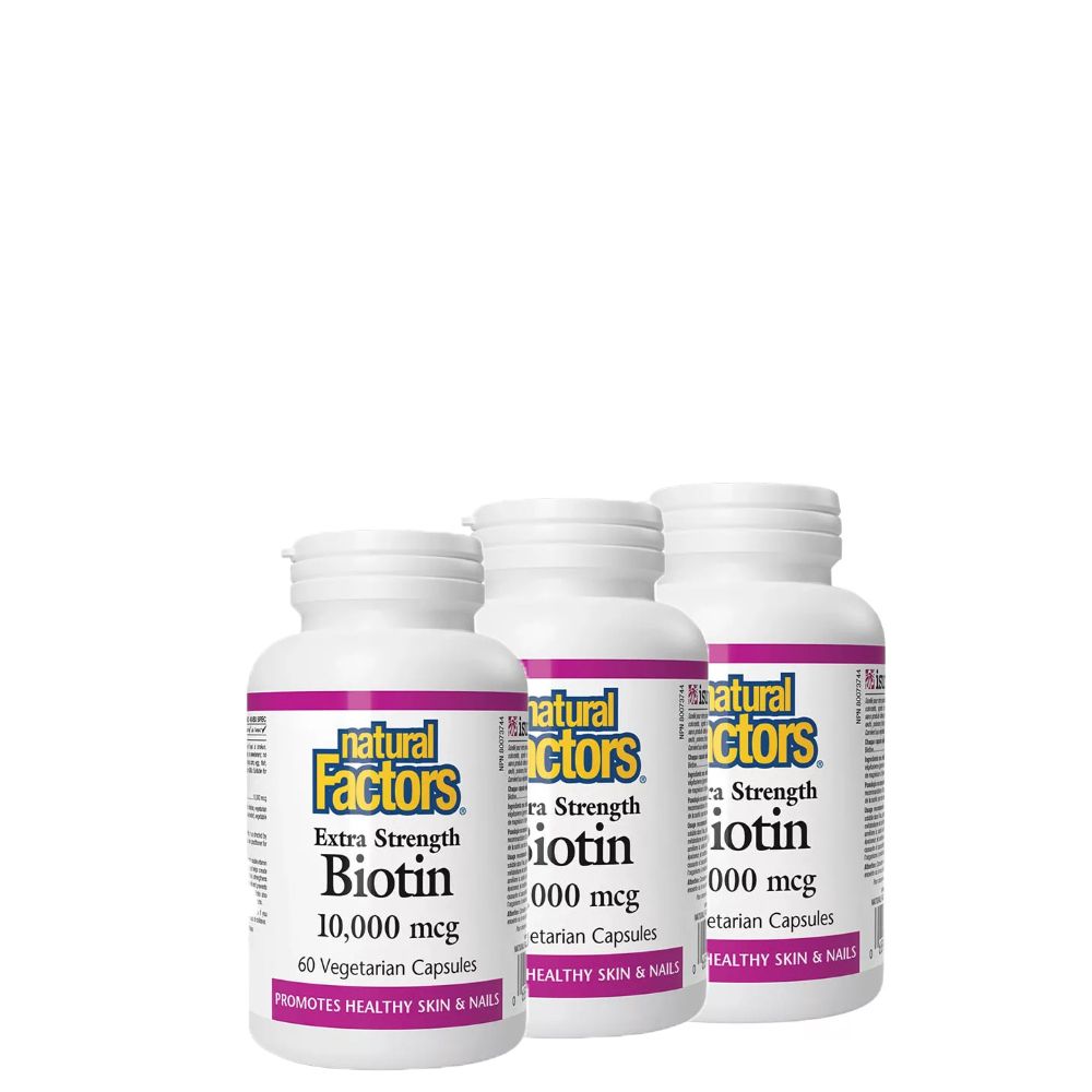 Biotin 10.000 mcg, Natural Factors Biotin Extra Strength, 3x60 kapszula Biotin 10.000 mcg, Natural Factors Biotin Extra Strength, 3x60 kapszula