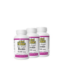 Biotin 10.000 mcg, Natural Factors Biotin Extra Strength, 3x60 kapszula