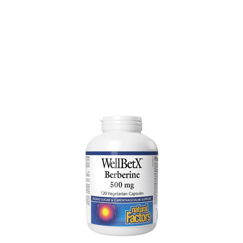 Berberin 500 mg, Natural Factors WellBetX Berberine, 120 kapszula Berberin 500 mg, Natural Factors WellBetX Berberine, 120 kapszula