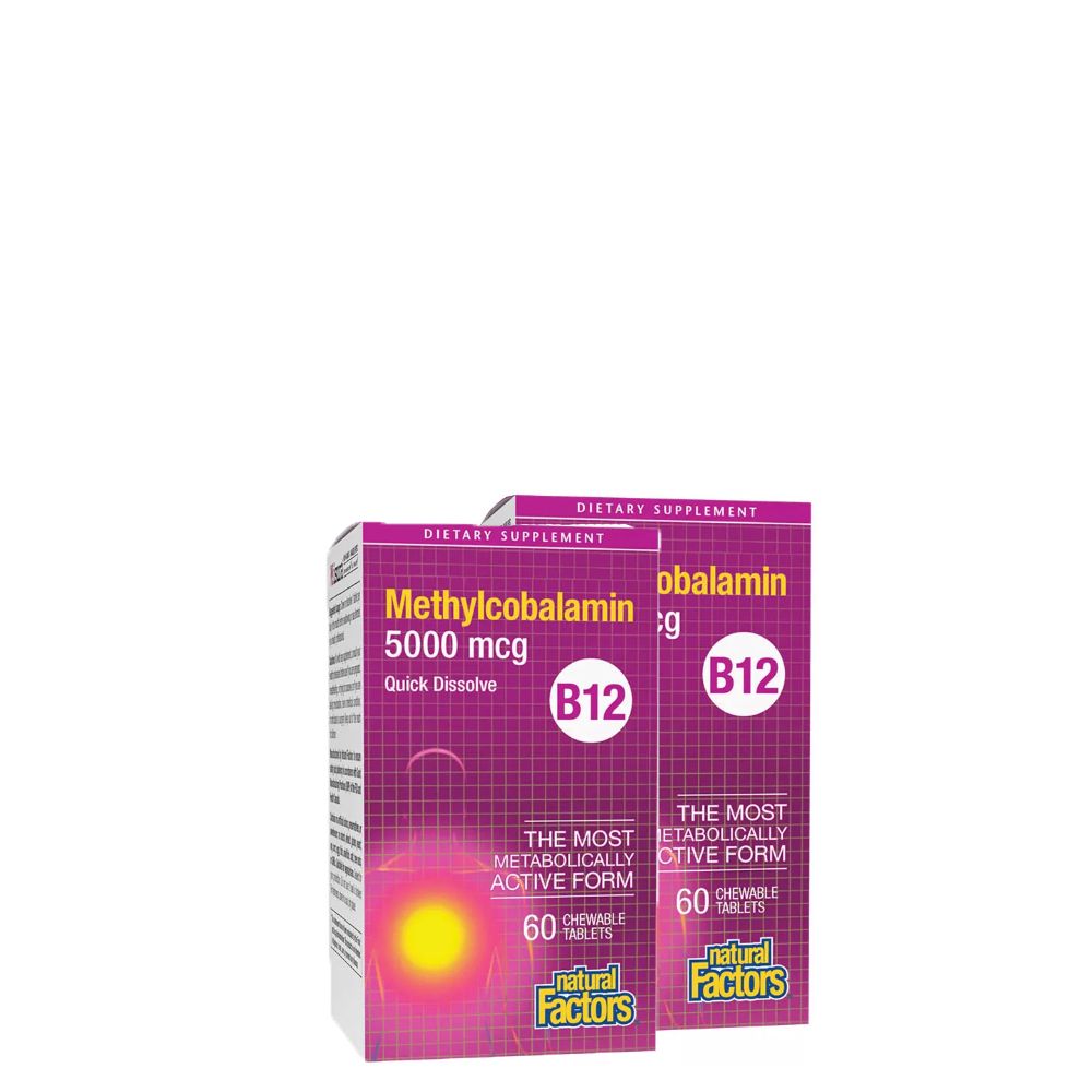 Metilkobalamin B12-Vitamin 5000 mcg, Natural Factors B12 Methylcobalamin, 2x60 tabletta Metilkobalamin B12-Vitamin 5000 mcg, Natural Factors B12 Methylcobalamin, 2x60 tabletta