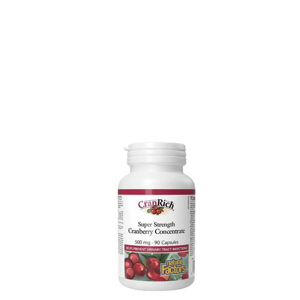 Tőzegáfonya 500 mg, Natural Factors Super Strength Cranberry Concentrate, 90 kapszula