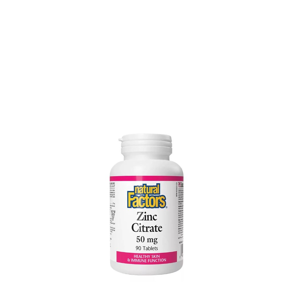 Cink Citrát 50 mg, Natural Factors Zinc Citrate, 90 tabletta Cink Citrát 50 mg, Natural Factors Zinc Citrate, 90 tabletta