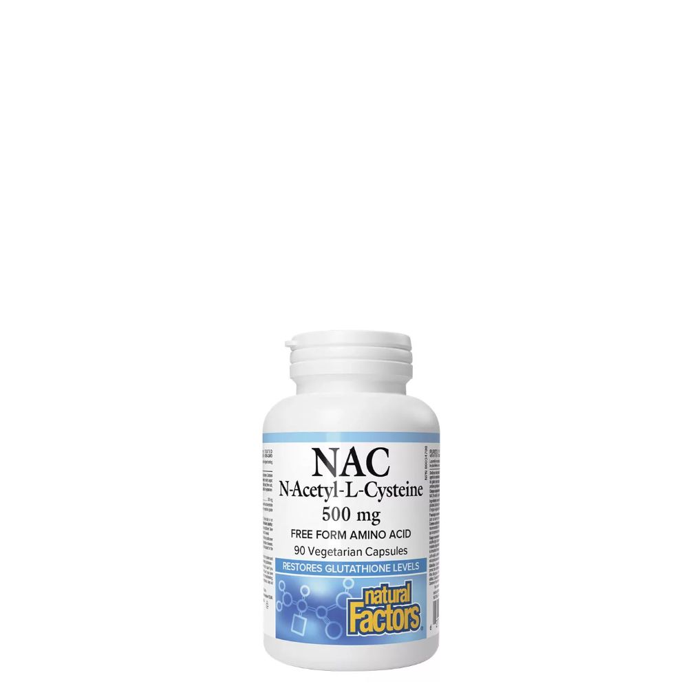 NAC 500 mg, Natural Factors N-Acetyl-L-Cysteine Amino Acid, 90 kapszula NAC 500 mg, Natural Factors N-Acetyl-L-Cysteine Amino Acid, 90 kapszula