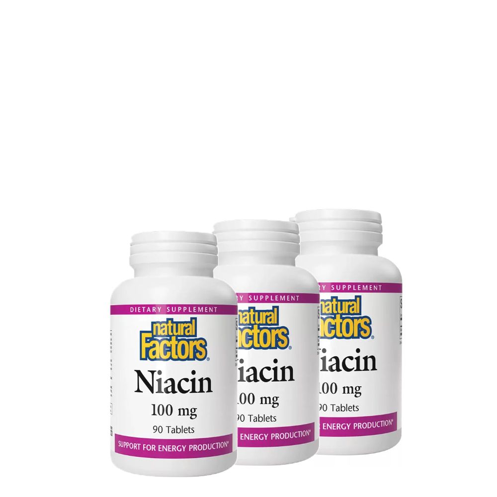 Niacin 100 mg, Natural Factors Niacin, 3x90 tabletta Niacin 100 mg, Natural Factors Niacin, 3x90 tabletta