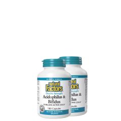 Probiotikum Komplex, Natural Factors Acidophilus & Bifidus Double Strength, 2x180 kapszula