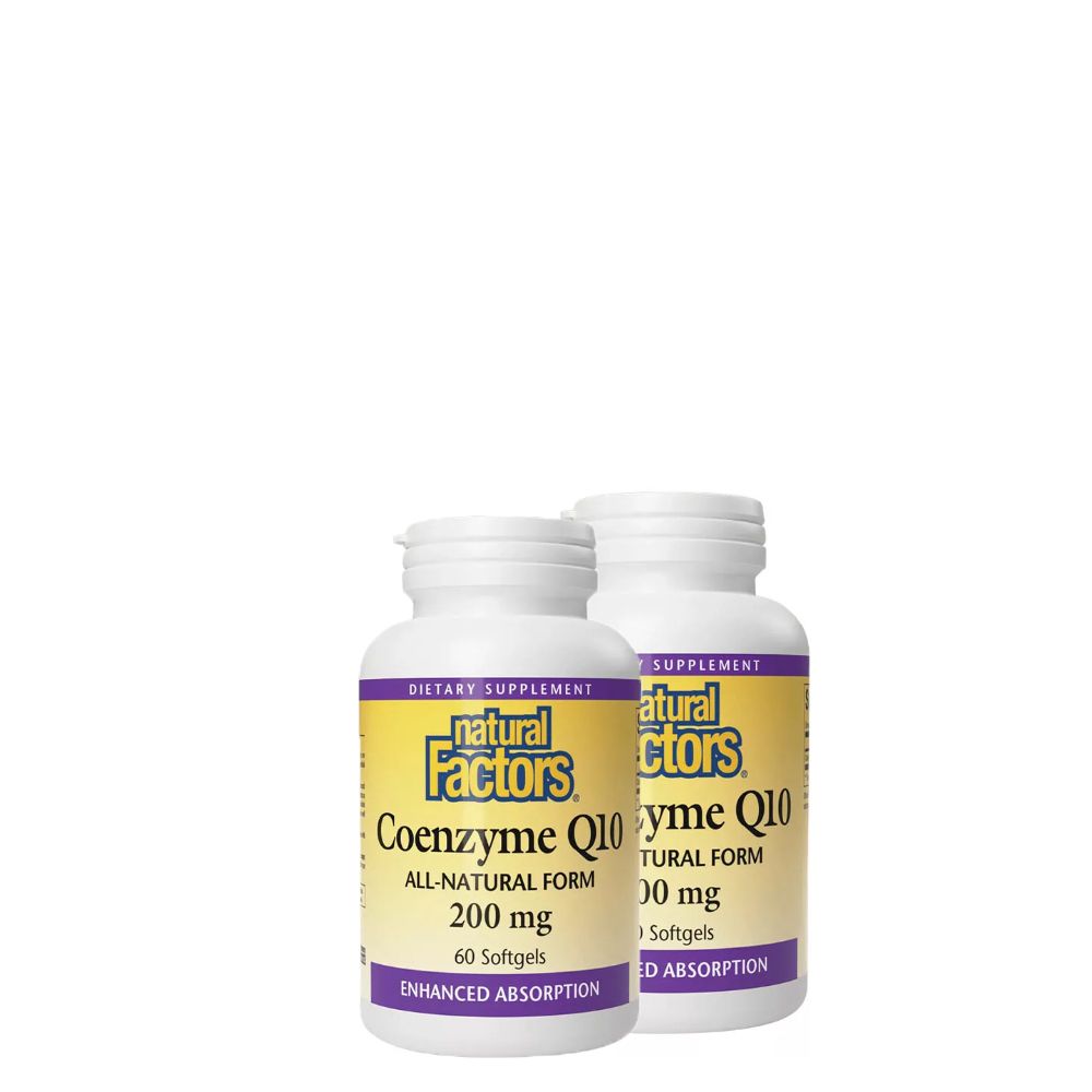 Q10 Koenzim 200 mg, Natural Factors Coenzyme Q10 100 % Natural, 2x60 lágykapszula Q10 Koenzim 200 mg, Natural Factors Coenzyme Q10 100 % Natural, 2x60 lágykapszula
