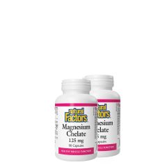 Magnézium Kelát 125 mg, Natural Factors Magnesium Chelate, 2x90 kapszula