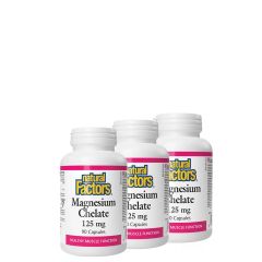 Magnézium Kelát 125 mg, Natural Factors Magnesium Chelate, 3x90 kapszula