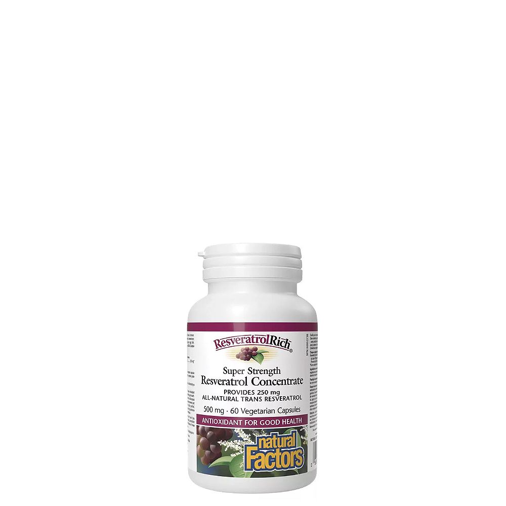 Rezveratrol Koncentrátum 500 mg, Natural Factors ResveratrolRich Super Strength, 60 kapszula Rezveratrol Koncentrátum 500 mg, Natural Factors ResveratrolRich Super Strength, 60 kapszula