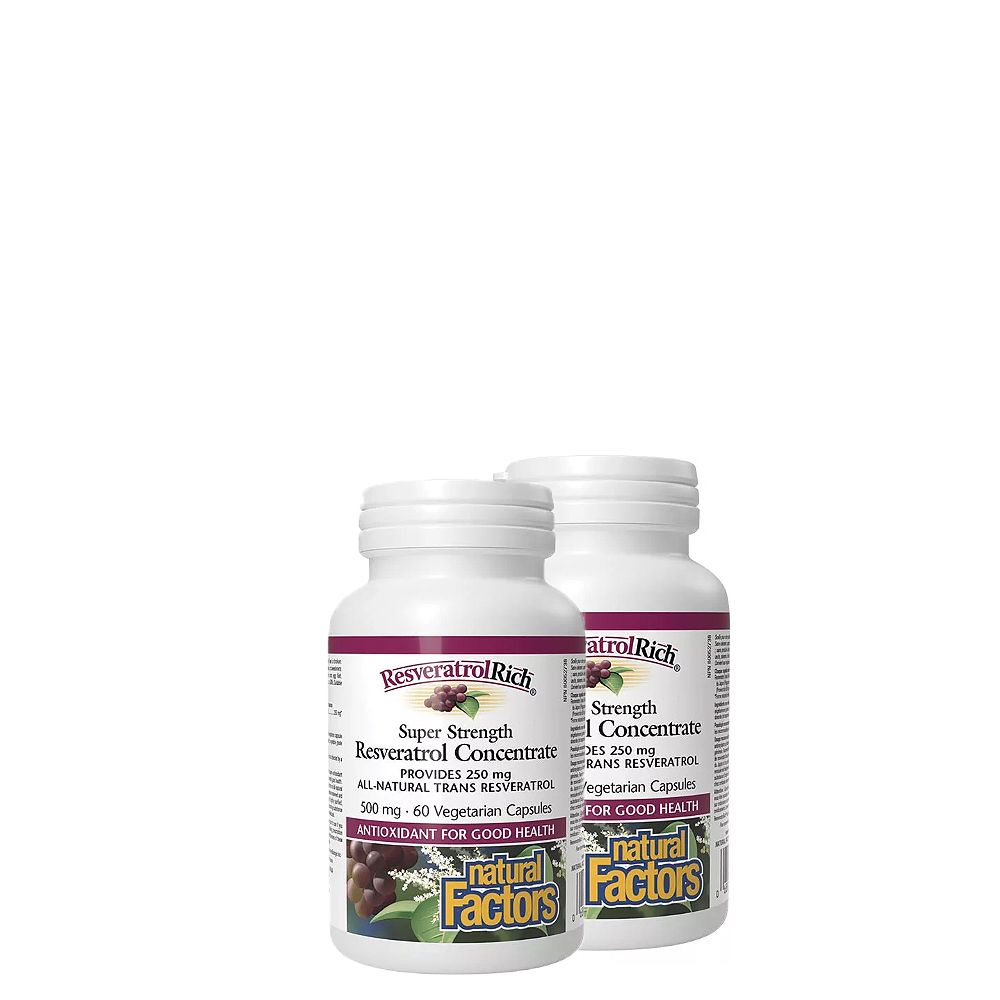 Rezveratrol Koncentrátum 500 mg, Natural Factors ResveratrolRich Super Strength, 2x60 kapszula Rezveratrol Koncentrátum 500 mg, Natural Factors ResveratrolRich Super Strength, 2x60 kapszula