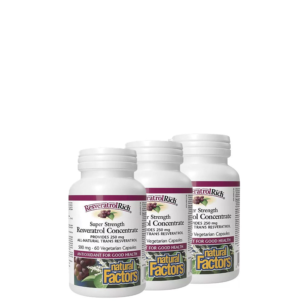Rezveratrol Koncentrátum 500 mg, Natural Factors ResveratrolRich Super Strength, 3x60 kapszula Rezveratrol Koncentrátum 500 mg, Natural Factors ResveratrolRich Super Strength, 3x60 kapszula