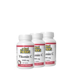 C-Vitamin 1000 mg, Natural Factors Vitamin C Time Release, 3x90 tabletta