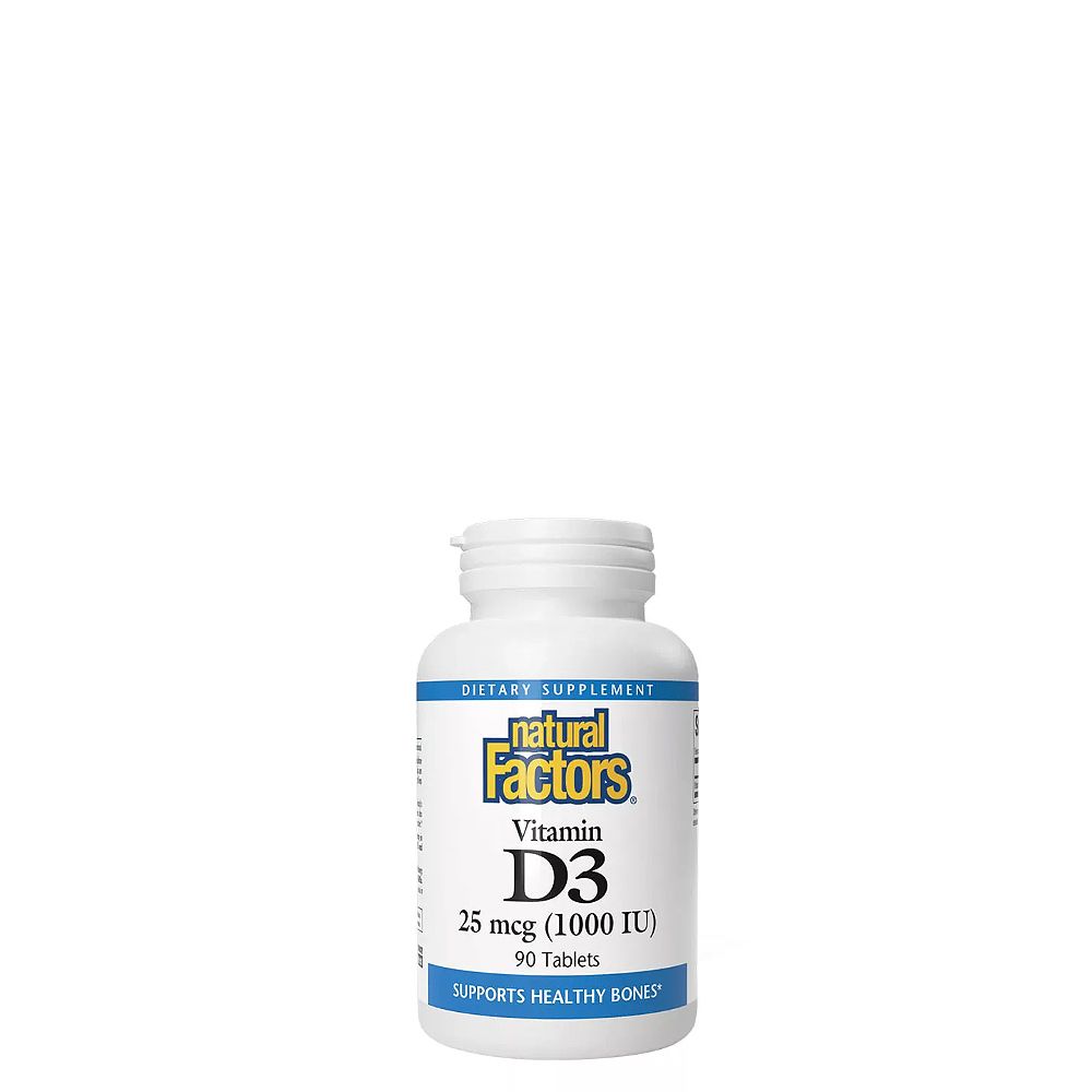 D3-Vitamin 25 mcg, 1.000 IU, Natural Factors Vitamin D3, 90 tabletta D3-Vitamin 25 mcg, 1.000 IU, Natural Factors Vitamin D3, 90 tabletta