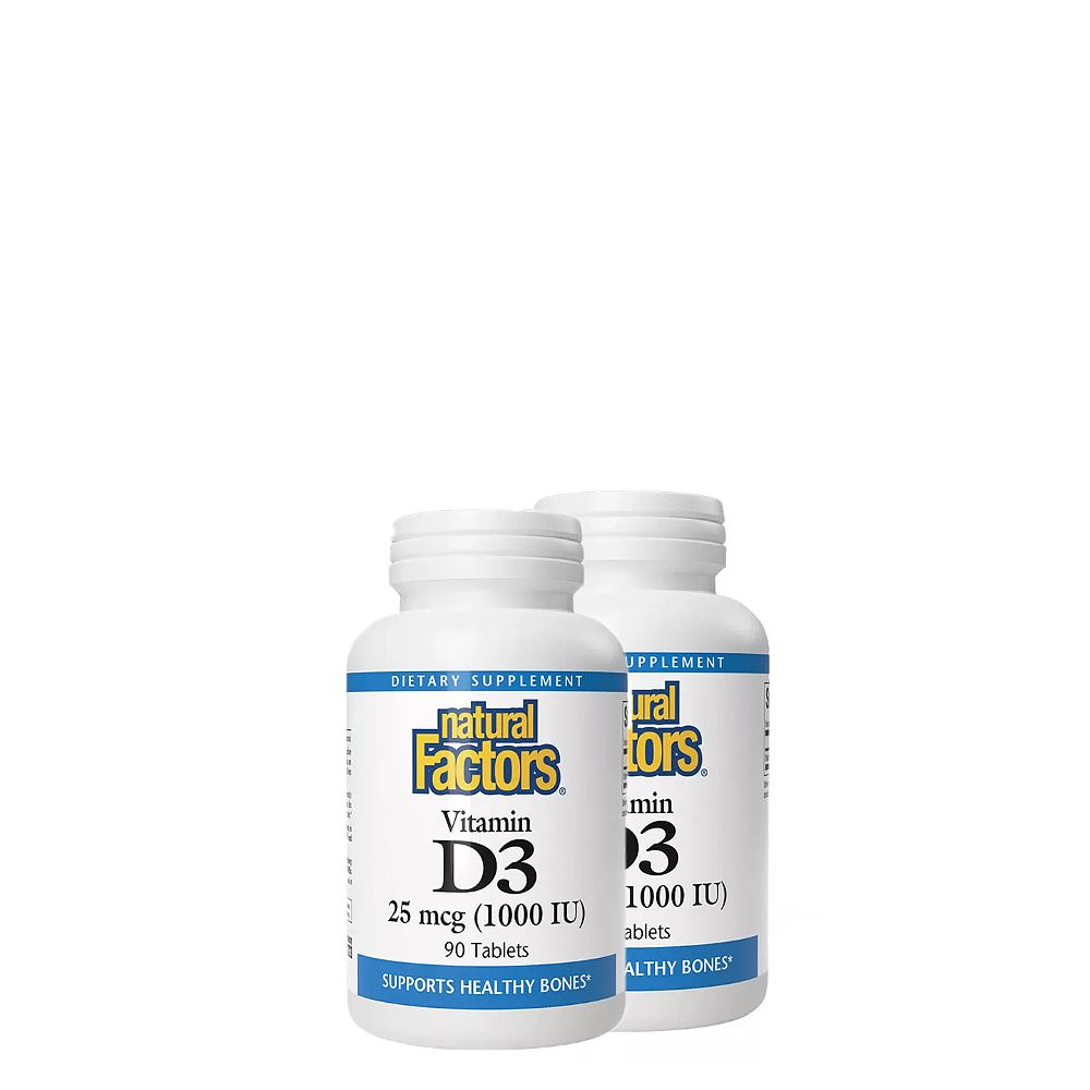 D3-Vitamin 25 mcg, 1.000 IU, Natural Factors Vitamin D3, 2x90 tabletta D3-Vitamin 25 mcg, 1.000 IU, Natural Factors Vitamin D3, 2x90 tabletta