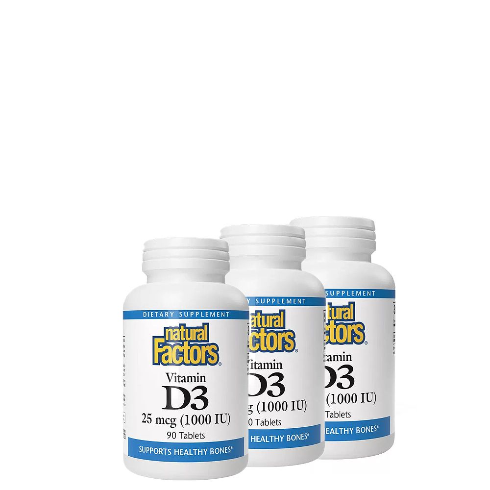 D3-Vitamin 25 mcg, 1.000 IU, Natural Factors Vitamin D3, 3x90 tabletta D3-Vitamin 25 mcg, 1.000 IU, Natural Factors Vitamin D3, 3x90 tabletta