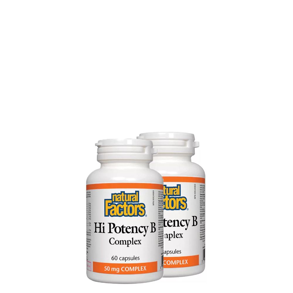 B-Vitamin Komplex, Natural Factors Hi Potency B Complex, 2x60 kapszula B-Vitamin Komplex, Natural Factors Hi Potency B Complex, 2x60 kapszula