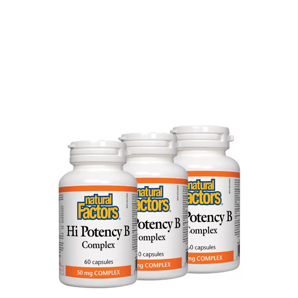 B-Vitamin Komplex, Natural Factors Hi Potency B Complex, 3x60 kapszula B-Vitamin Komplex, Natural Factors Hi Potency B Complex, 3x60 kapszula