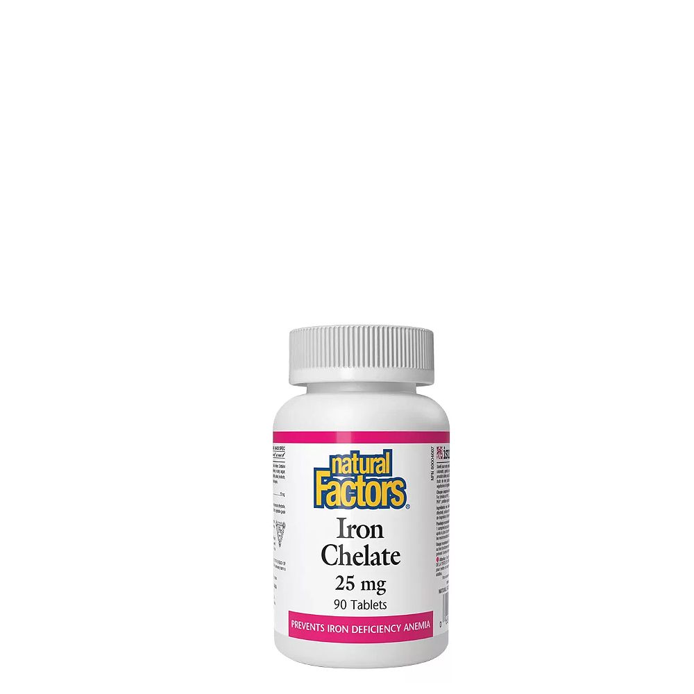 Vas-Kelát 25 mg, Natural Factors Iron Chelate, 90 tabletta Vas-Kelát 25 mg, Natural Factors Iron Chelate, 90 tabletta