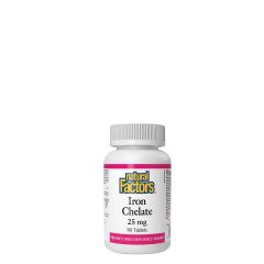 Vas-Kelát 25 mg, Natural Factors Iron Chelate, 90 tabletta
