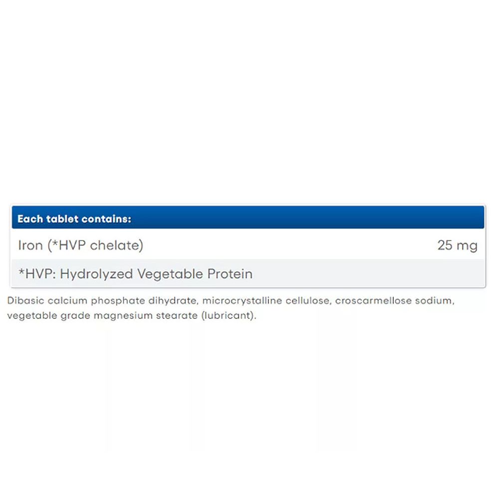 Vas-Kelát 25 mg, Natural Factors Iron Chelate, 2x90 tabletta Vas-Kelát 25 mg, Natural Factors Iron Chelate, 2x90 tabletta