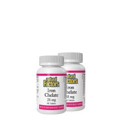 Vas-Kelát 25 mg, Natural Factors Iron Chelate, 2x90 tabletta