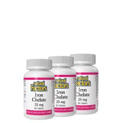 Vas-Kelát 25 mg, Natural Factors Iron Chelate, 3x90 tabletta