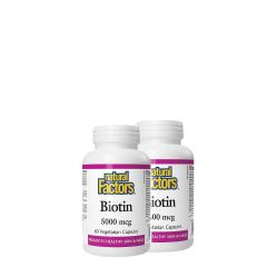 Biotin 5.000 mcg, Natural Factors Biotin, 2x60 kapszula