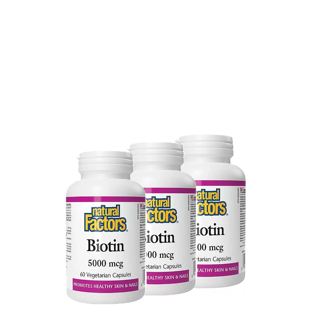 Biotin 5.000 mcg, Natural Factors Biotin, 3x60 kapszula Biotin 5.000 mcg, Natural Factors Biotin, 3x60 kapszula