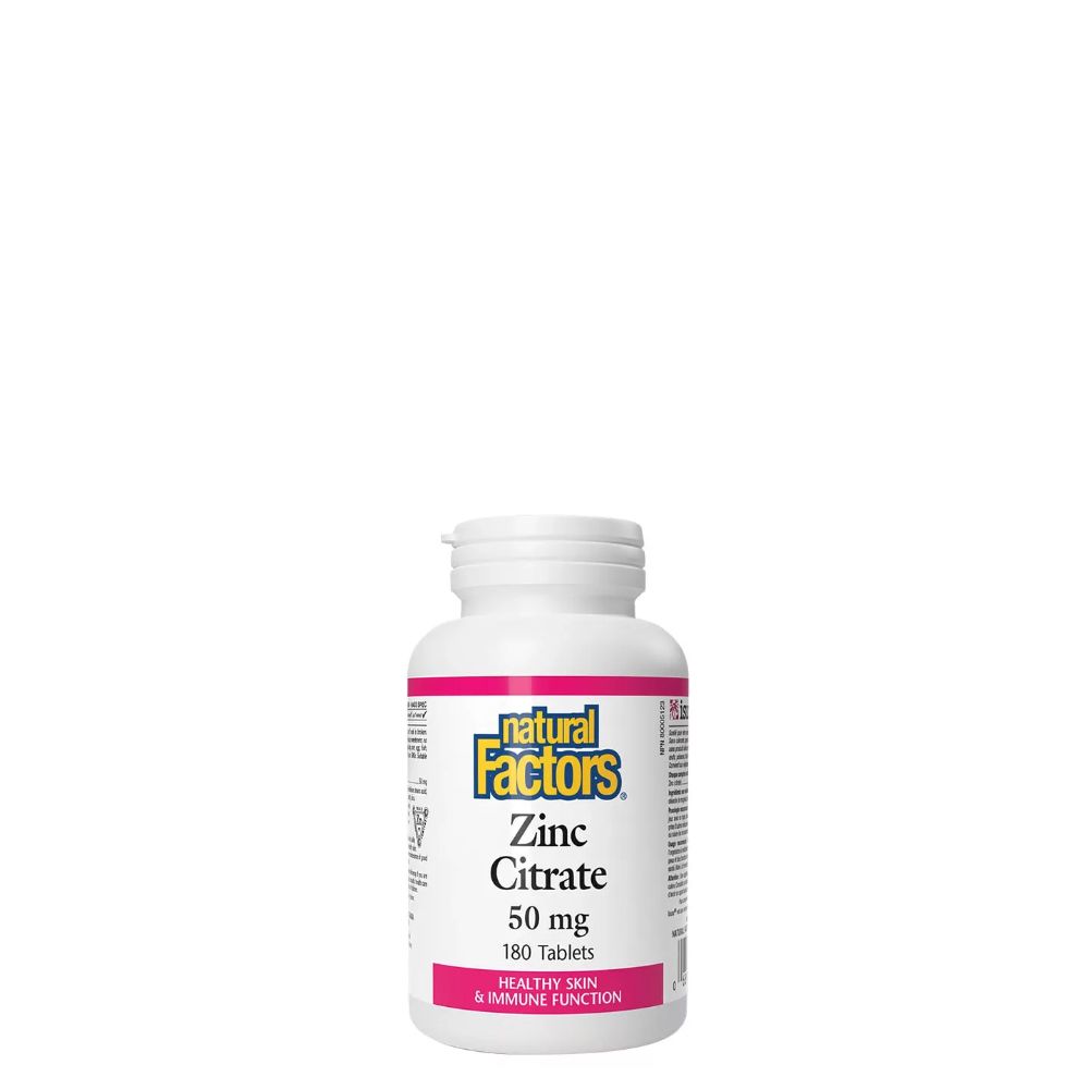 Cink Citrát 50 mg, Natural Factors Zinc Citrate, 180 tabletta Cink Citrát 50 mg, Natural Factors Zinc Citrate, 180 tabletta