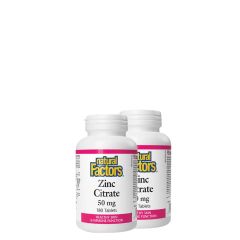 Cink Citrát 50 mg, Natural Factors Zinc Citrate, 2x180 tabletta