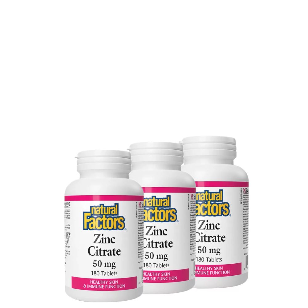 Cink Citrát 50 mg, Natural Factors Zinc Citrate, 3x180 tabletta Cink Citrát 50 mg, Natural Factors Zinc Citrate, 3x180 tabletta