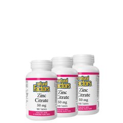 Cink Citrát 50 mg, Natural Factors Zinc Citrate, 3x180 tabletta