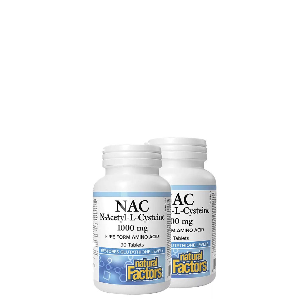 NAC 1000 mg, Natural Factors N-Acetyl-L-Cysteine Amino Acid, 2x90 kapszula NAC 1000 mg, Natural Factors N-Acetyl-L-Cysteine Amino Acid, 2x90 kapszula