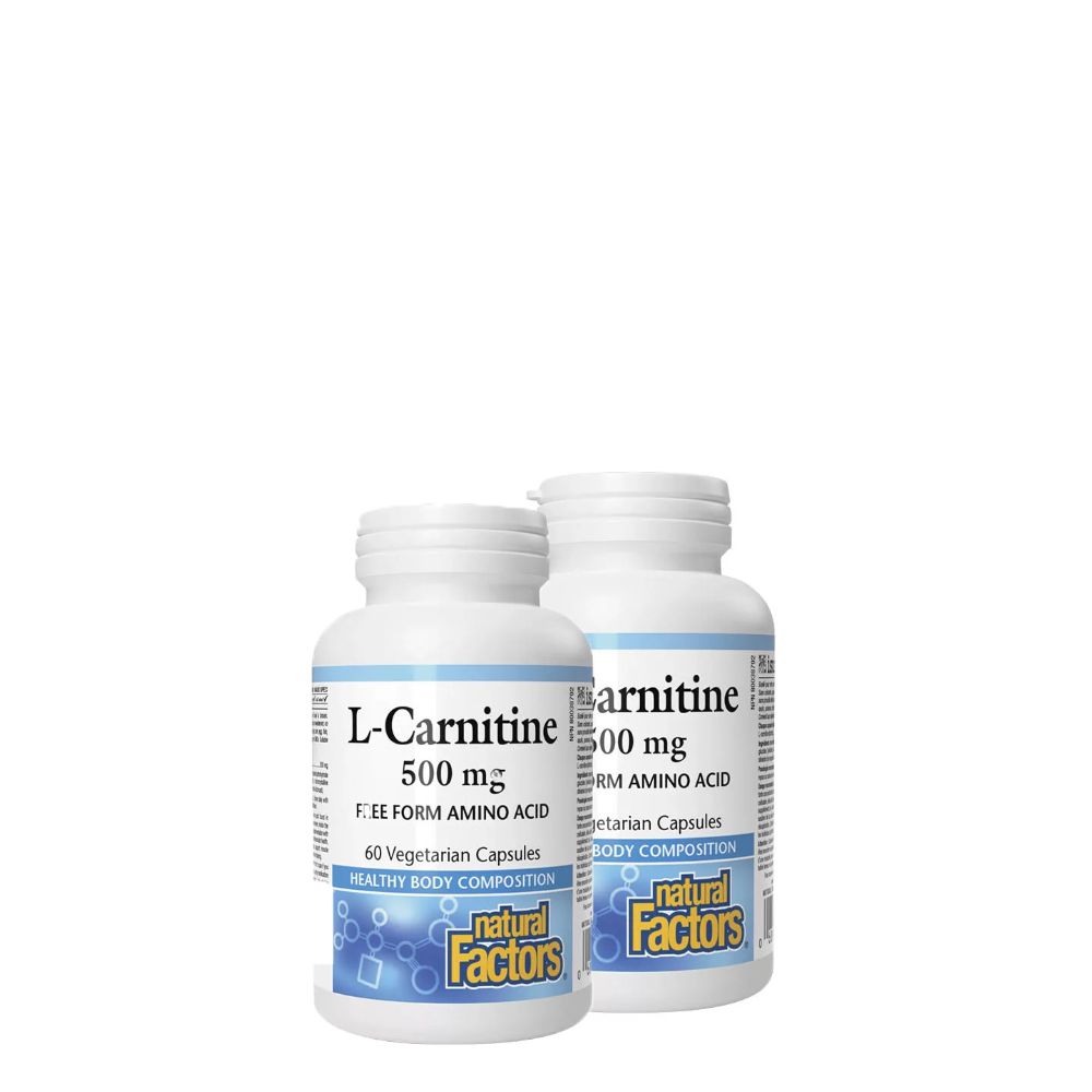 L-Karnitin 500 mg, Natural Factors L-Carnitine, 2x60 kapszula L-Karnitin 500 mg, Natural Factors L-Carnitine, 2x60 kapszula